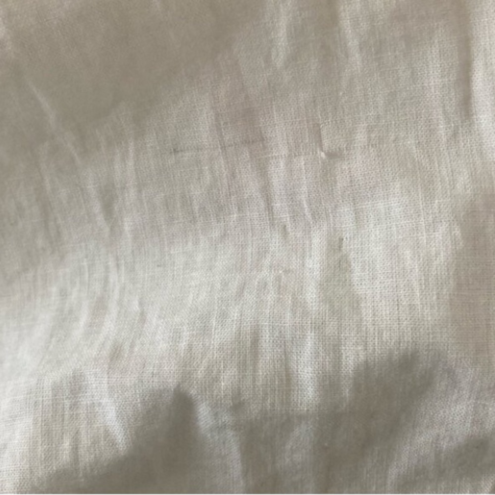 NWT Saks Fifth Avenue linen blend white dress ruched M - Picture 4 of 4